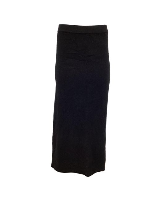 Reformation Black High-Rise Midi Skirt