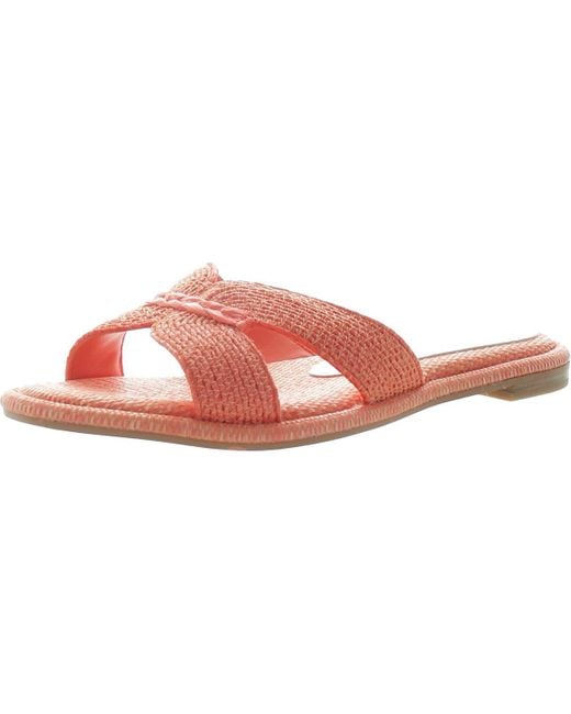 Dolce Vita Pink Atomic Raffia Slide Woven Slide Sandals