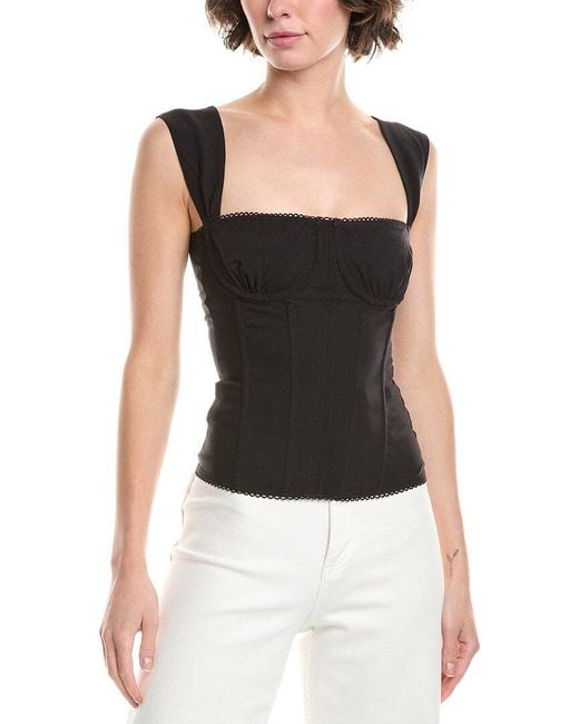 WeWoreWhat Women's Black Ruched Cup Corset Top