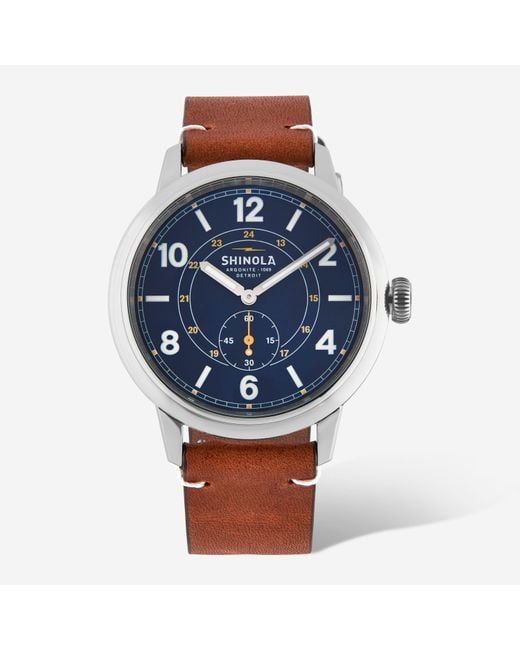 Shinola Detriot The Traveler S0120247328 Subsecond Blue Watch for men