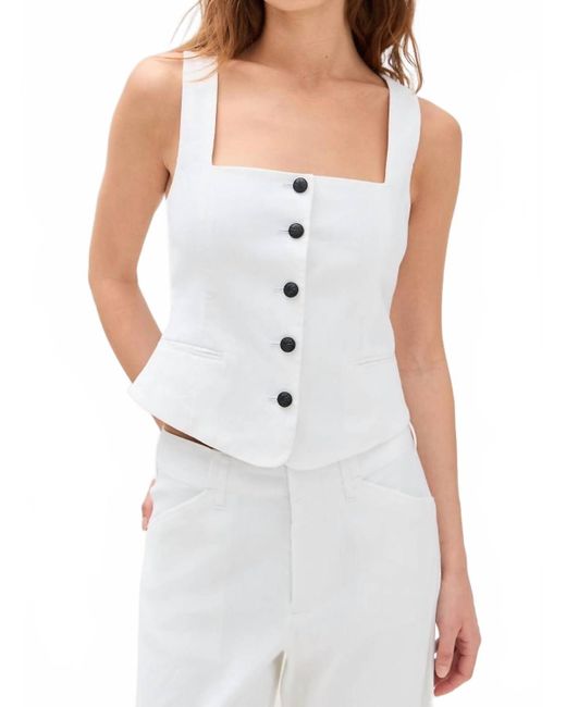Rag & Bone White Mariana Linen Vest