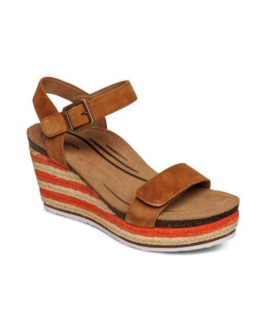 Aetrex Brown Sydney Espadrille Wedge