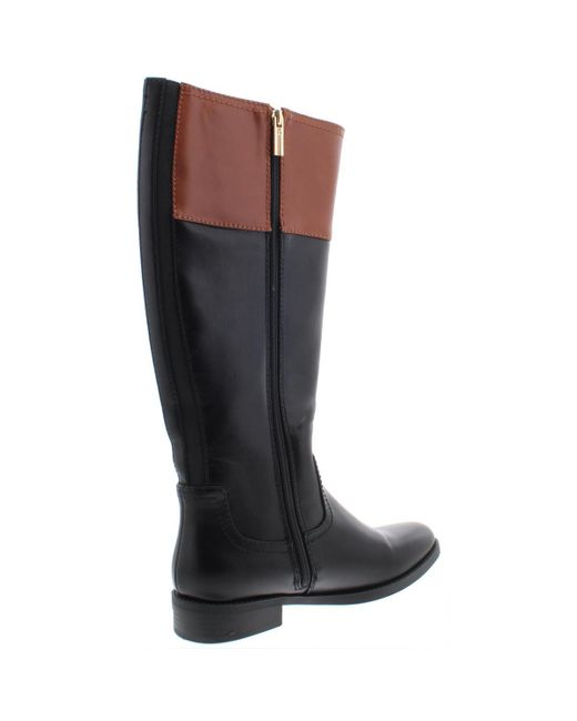 Tommy Hilfiger Imina 3 Faux Leather Knee-high Riding Boots in Black | Lyst