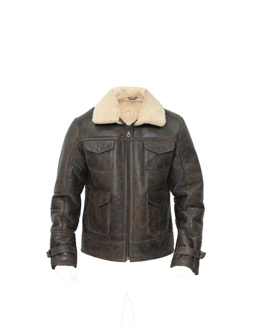 Infinity Leather Black Sheepskin Classic Safari Jacket-Hertford for men