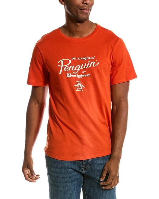 Original Penguin Orange Sunwashed T-shirt for men