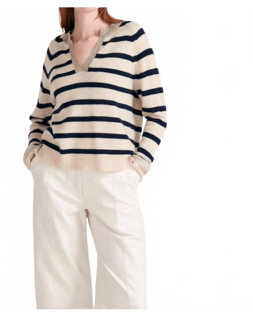 Jumper 1234 Multicolor Stripe Open Collar Sweatshirt
