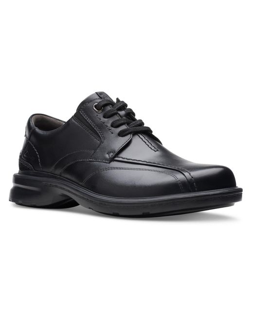 Clarks Black Gessler Lace Leather Lace Derby Shoes for men