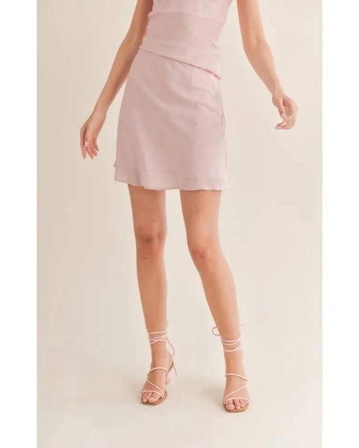 Sage the Label Pink Shimmering Mermaid Mini Skirt