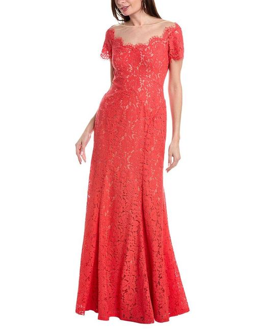 Rene Ruiz Red Lace Gown