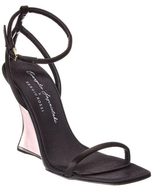 Sergio Rossi Metallic X Evangelie Smyrniotaki Satin Wedge Sandal