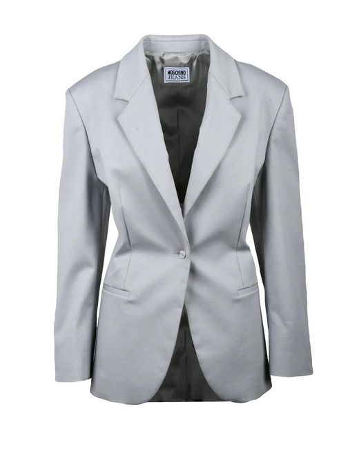 Moschino Gray Fitted Jacket Buttons