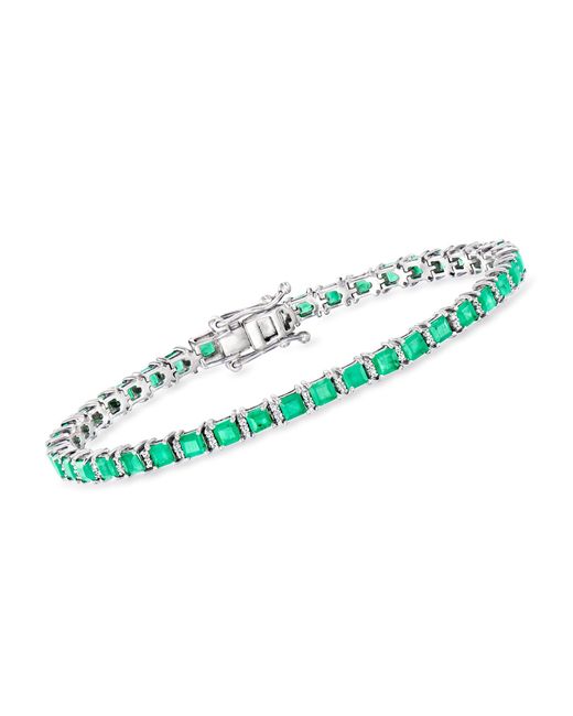 Ross-Simons Blue Emerald And . Diamond Tennis Bracelet