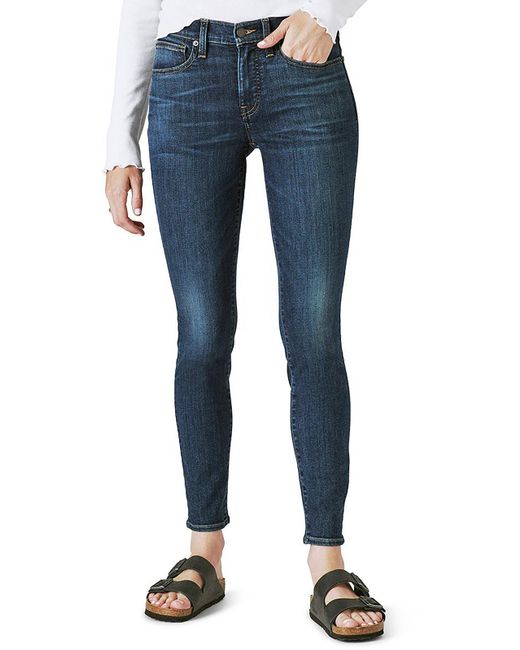 Lucky Brand Blue Mid-rise Dark Wash Skinny Jeans