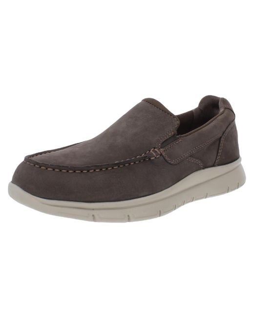 Rockport Brown Primetimecasual Leather Slip On Loafers for men