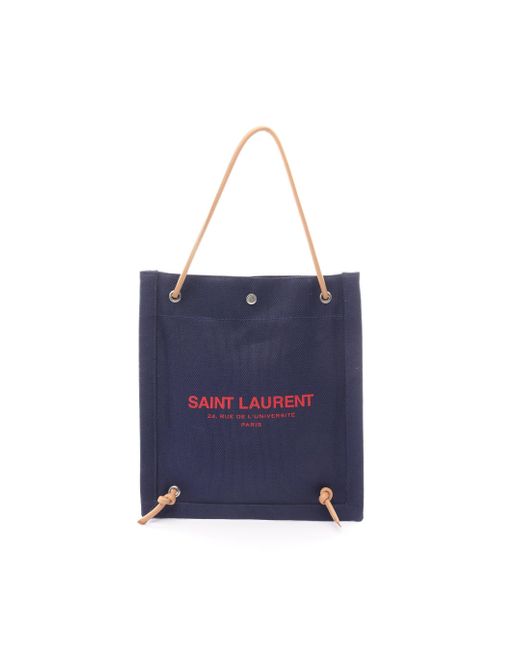 Saint Laurent Blue Universite Backpack Rucksack Canvas Leather Navy 2way