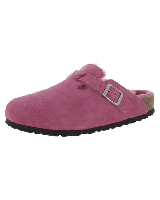 Birkenstock Purple Suede Mule Sandals