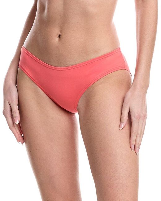 Vince Camuto Pink Shirred Smooth Fit Bikini Bottom