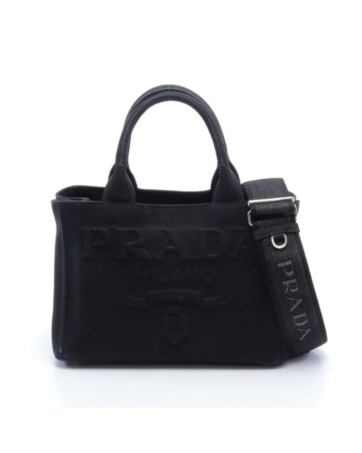 Prada Black Fendi /silver Canvas And Patent Leather B Shoulder Bag