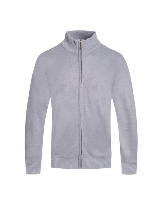 TRUEDAMES Gray Solid Full Zip Sweater for men