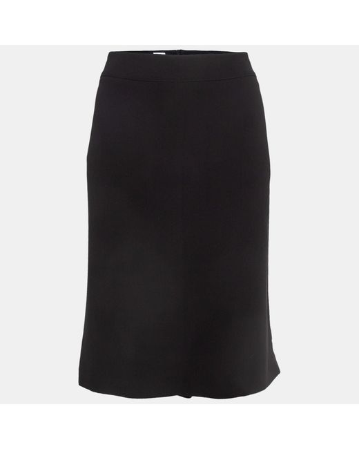 Armani Collezioni Women's Black Silk Formal Pencil Skirt