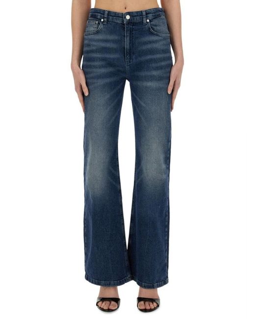 Moschino Blue Wide-Leg High Waist Denim Jeans