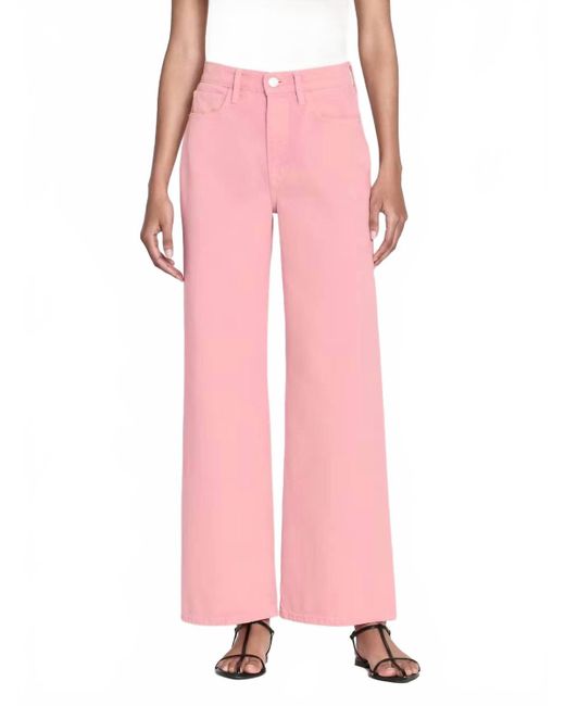 FRAME Pink Le Jane Wide Leg Crop Jean