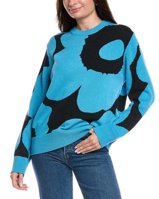 marimekko Sesonki Unikko ニット セーター Marimekko Sesonki Unikko Sweater in Blue | Lyst