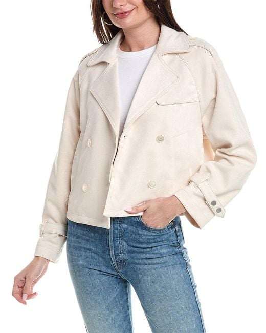 Rachel Roy Natural Double-breasted Crop Jacket