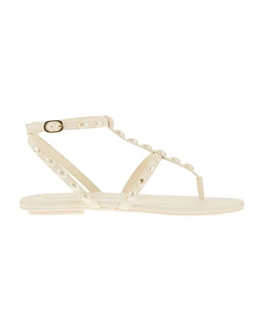 Stuart Weitzman Metallic Pearlita Sh529-Py1 Sandal 8 Ankle Strap Flat Khd848
