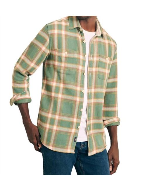 Faherty Brand Green The Surf Flannel Shirt for men