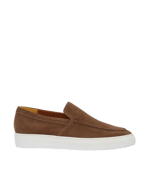 Doucal's Brown Slip-On Sneakers With Soft Suede for men