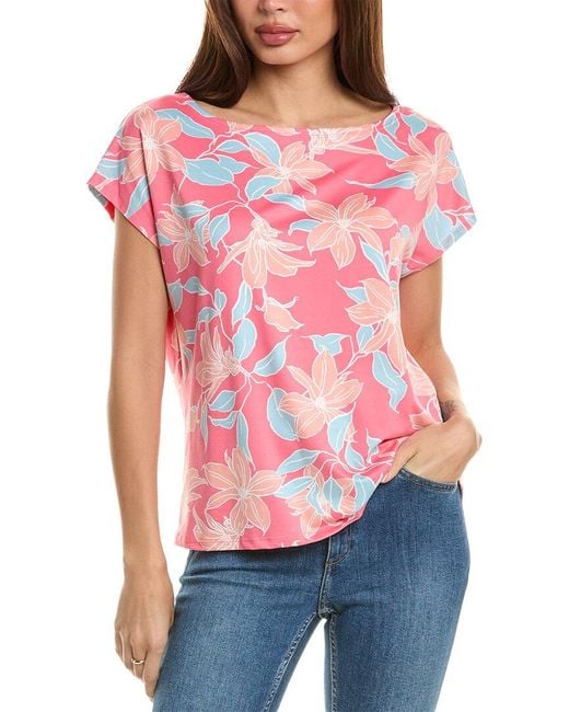 Bobeau Red Butter Off-The-Shoulder Dolman Top