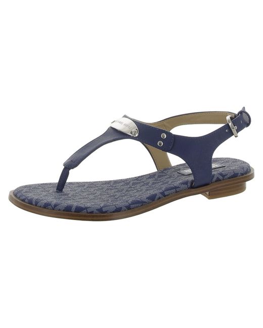 MICHAEL Michael Kors Blue Faux Leather Metallic Slingback Sandals