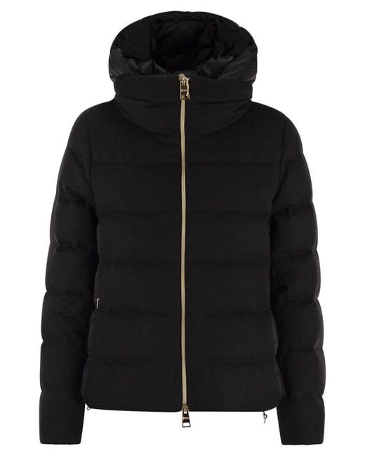 Herno Women's Black Resort Silk And Cashmere Down Jacket