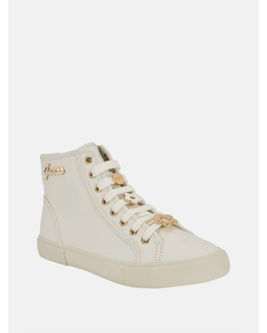 Guess Natural Mailly Charm High-Top Sneakers