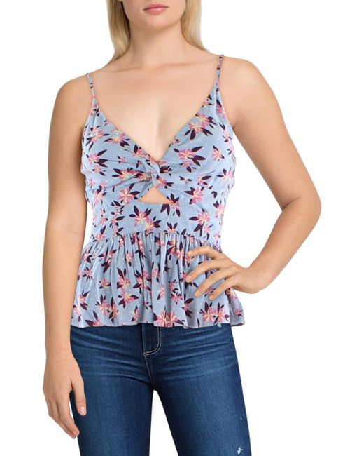 Angie Blue Floral Smocking Cami