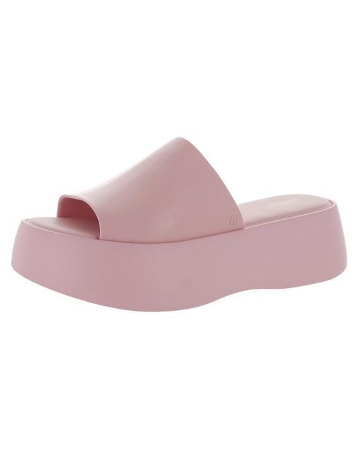Melissa Pink Becky Basic Patent Slip-on Slide Sandals