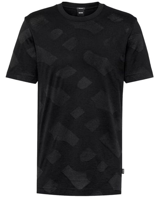 Boss Black Tiburt 355 Jacquard Logo Short Sleeve Crew Neck T-shirt for men