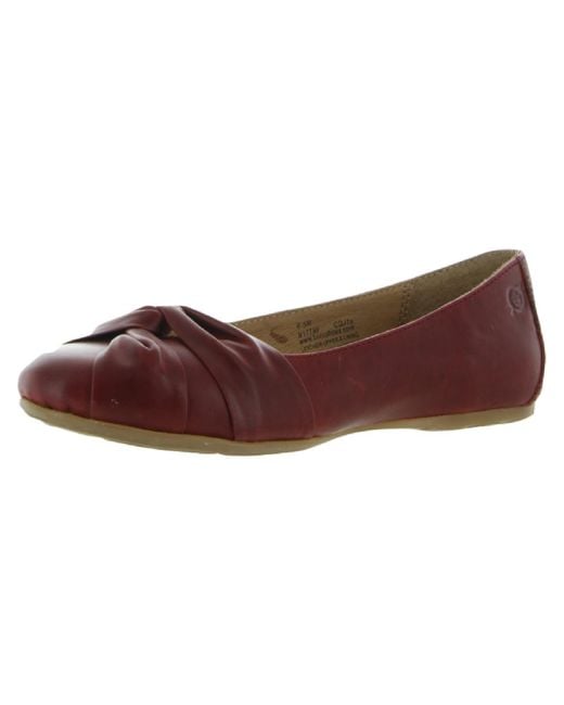 Born Brown Lilly Leather Padded Insole Ballet Flats