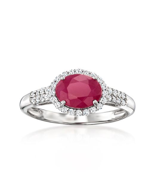 Ross-Simons Pink Ruby And Diamond Ring