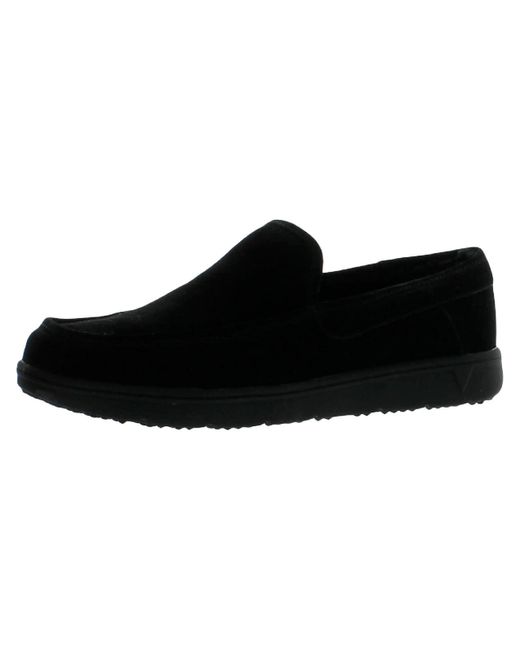Vionic Black Gustavo Suede Faux Fur Lined Loafer Slippers for men