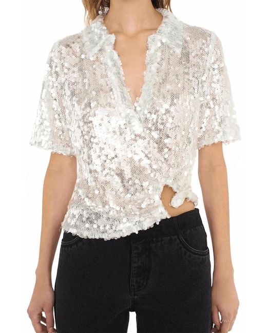 Christopher Esber White Opaline Sequin Polo