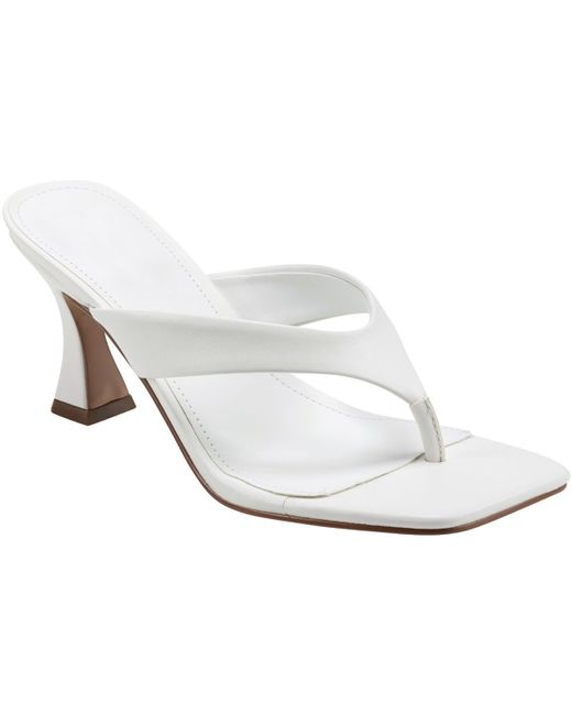 Marc Fisher Women's White Hunt Faux Leather Slip-On Thong Sandals