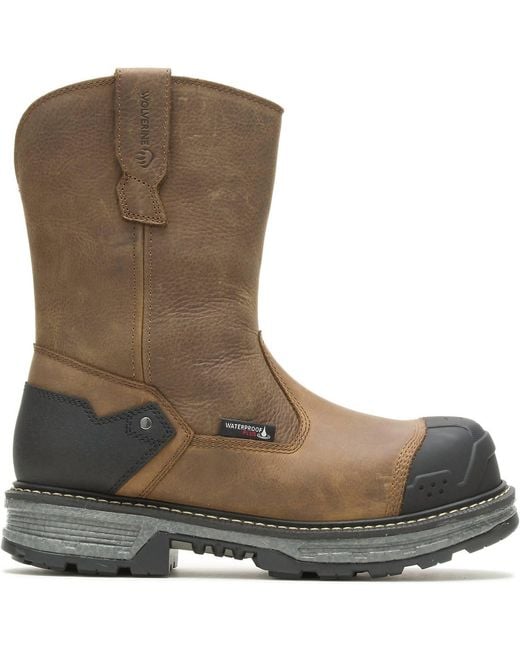 Wolverine Brown Hellcat Hd Wellington Work Boots for men