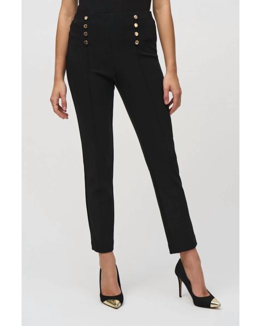Joseph Ribkoff Black High Waist Pull On Slim Sailor Pant