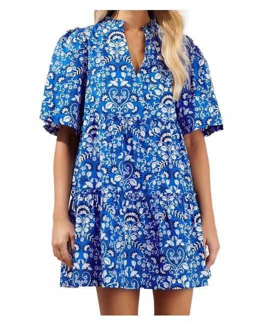 Sugarlips Blue Lulu Floral Tomales Dress