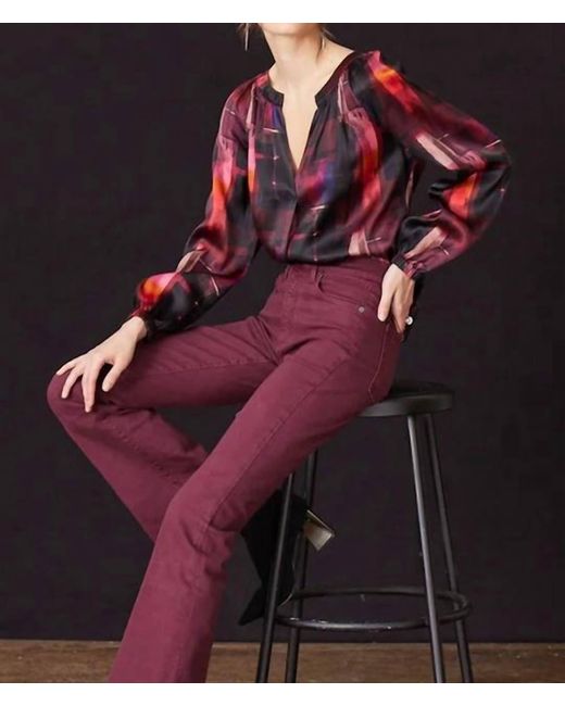 Go> By Go Silk Red Over Easy Blouse