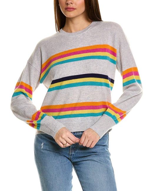 SCOTT & SCOTT LONDON Gray Pippa Stripe Wool & Cashmere-blend Sweater