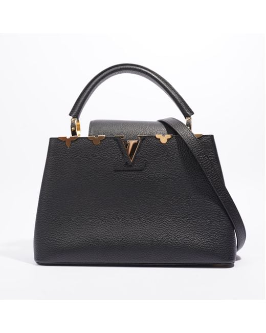 Louis Vuitton Black Capucines Mm Taurillon Leather Crossbody Bag