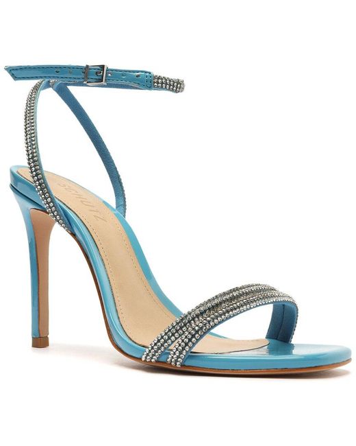 SCHUTZ SHOES Blue Altina Glam Patent Sandal